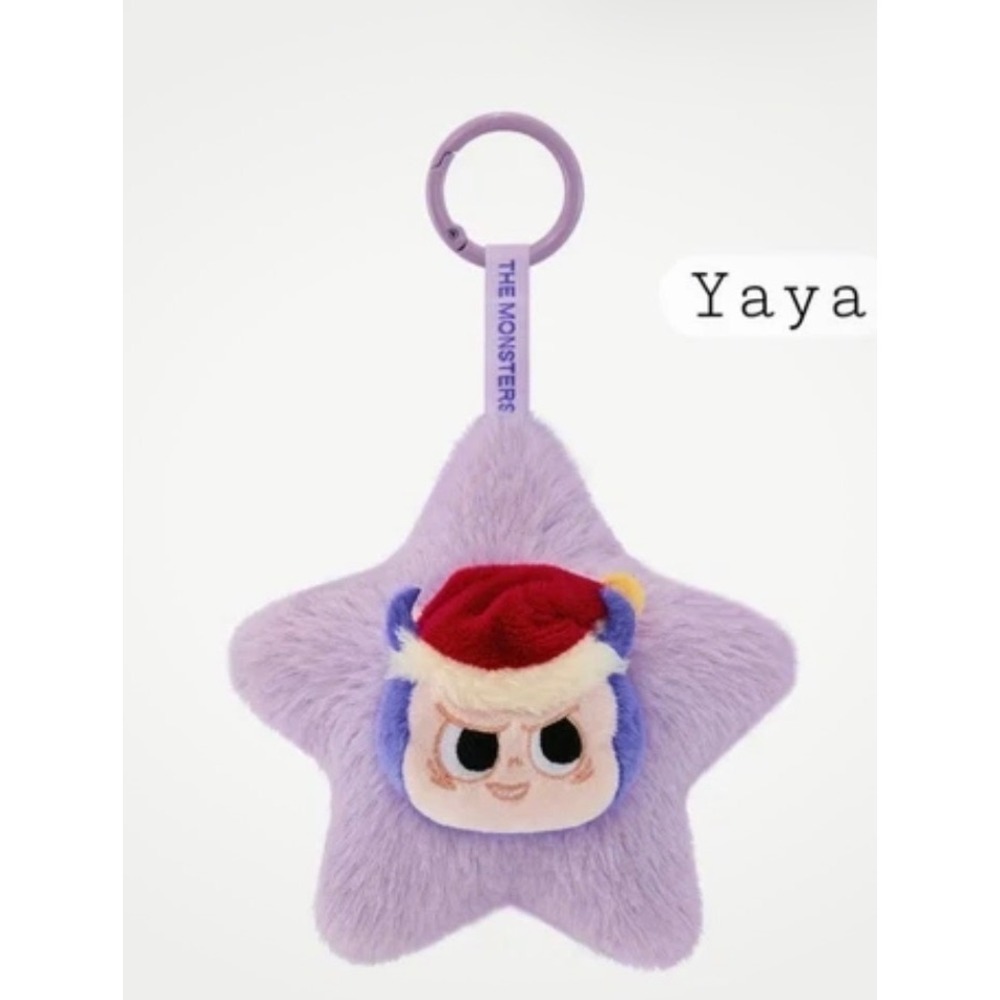 Yaya The Monsters Star Plush Keychain Christmas Hat Labubu